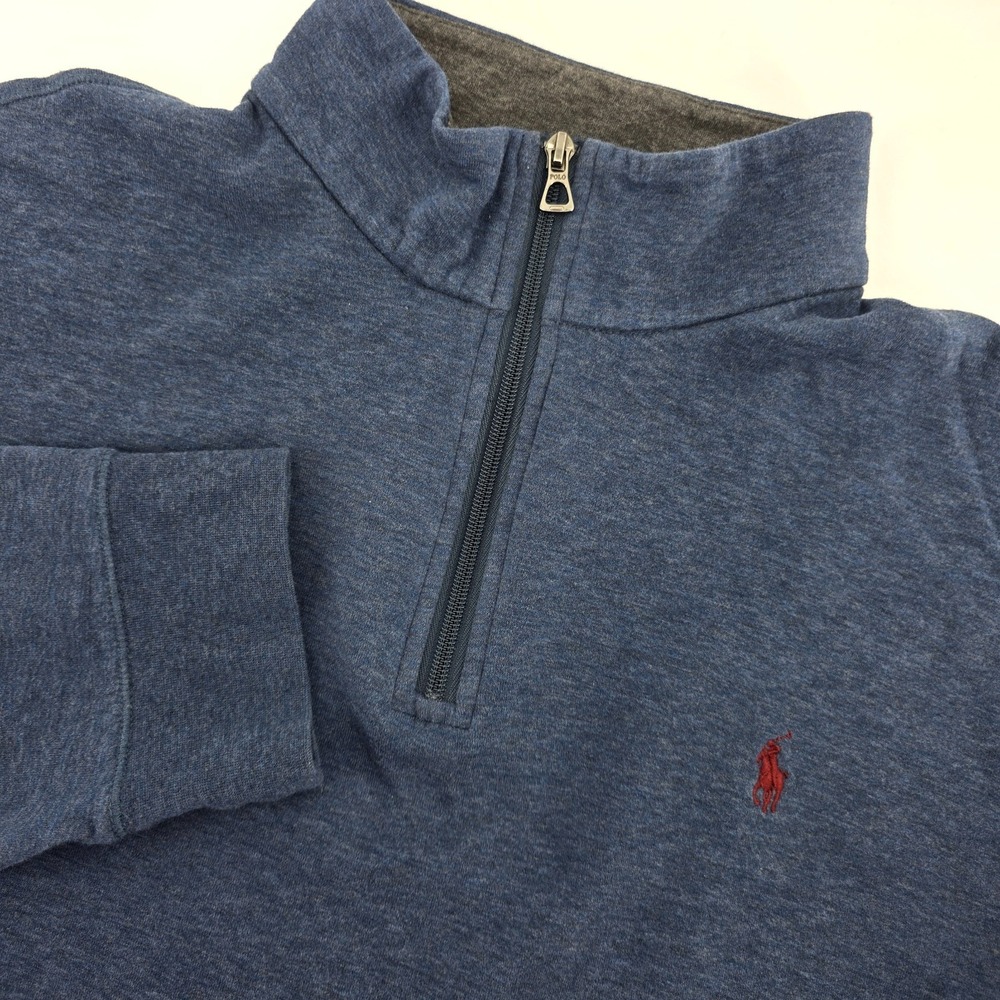 Polo Ralph Lauren Blue 1/4 Zip Pullover Sweater Mens XXL (2XL) Viscose/Cotton